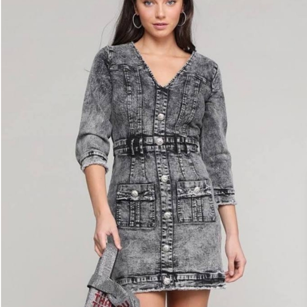 Mebon Acid Wash Jean Dress Size Small